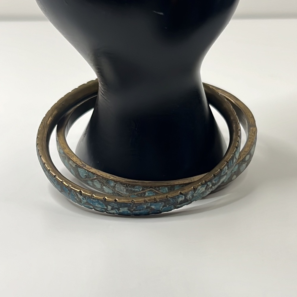 Vintage Brass Turquoise Bracelets